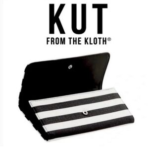 NWT Kut From The Kloth Wallet Black/White  7.5x4" 9 pocket